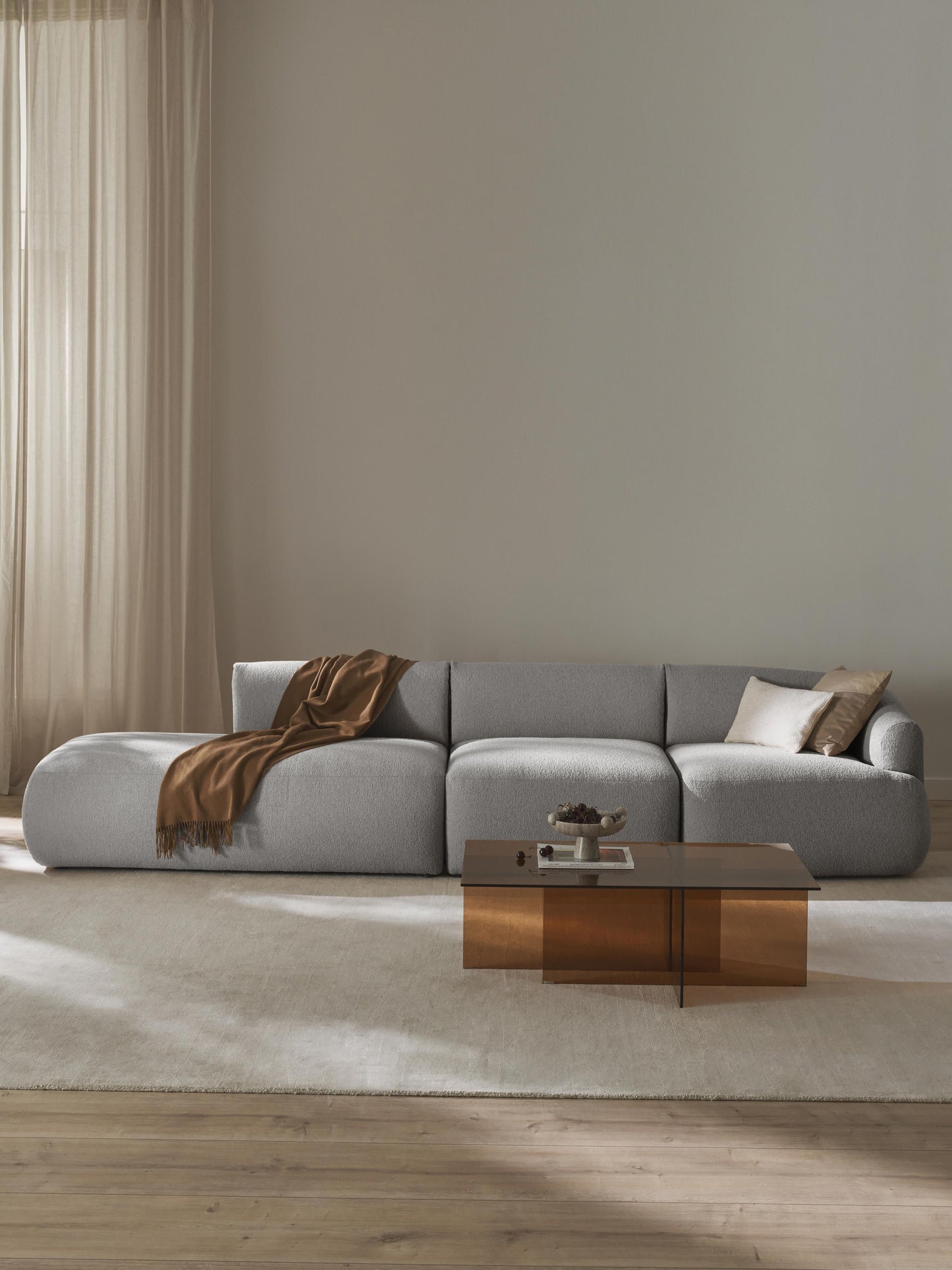 Sofinne Modular Bouclé Chaise (2-Seater)