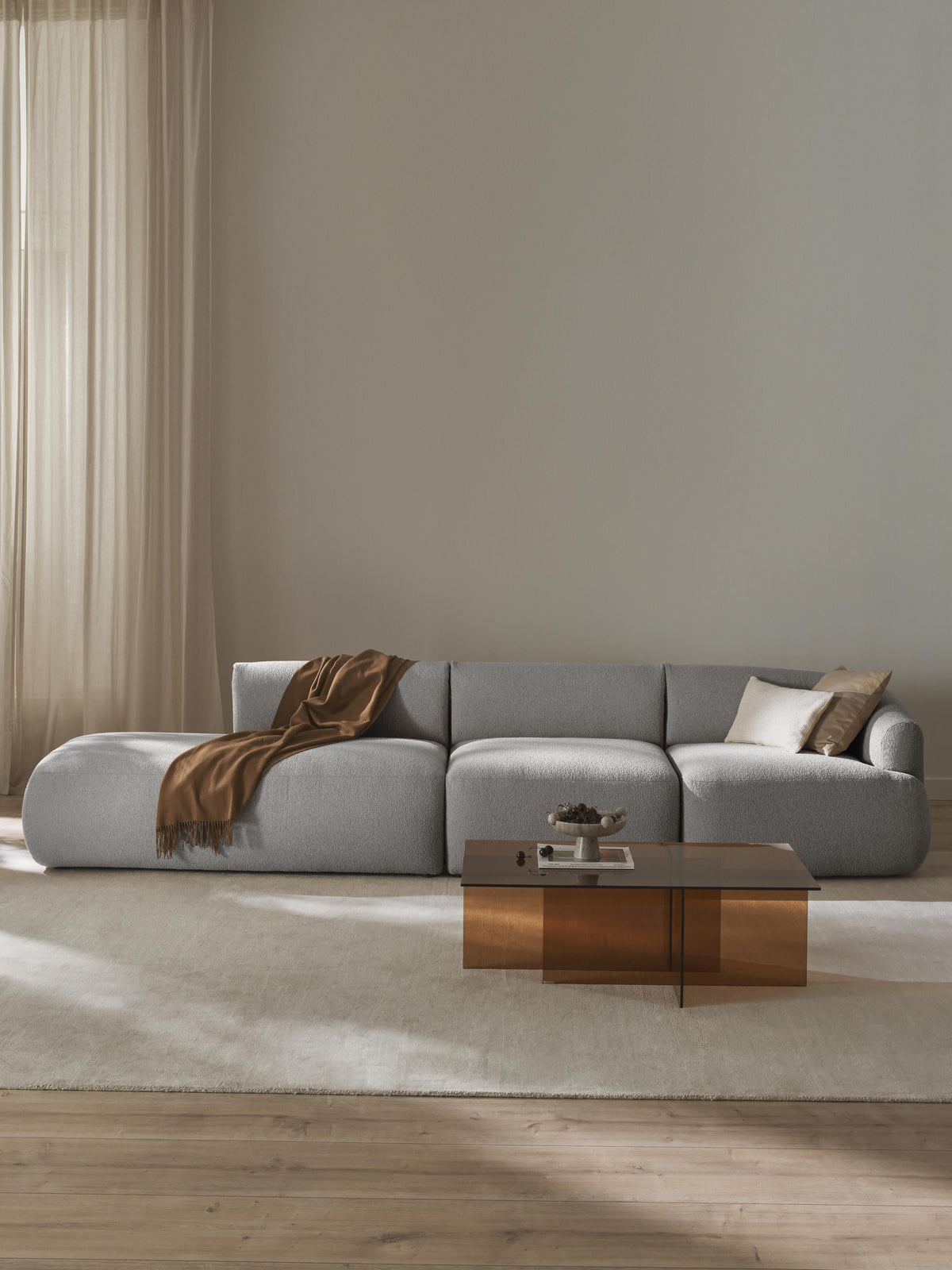 Sofinne Modular Bouclé Chaise (2-Seater)