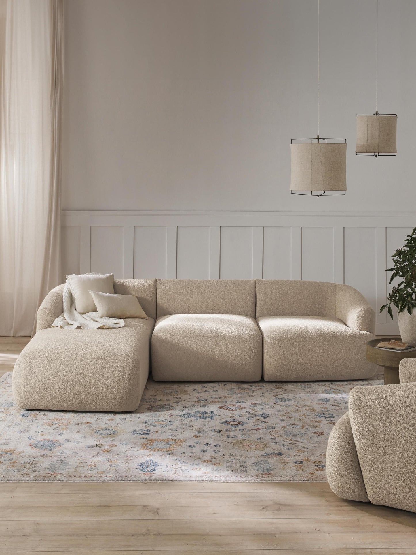 Sofinne Modular Bouclé Corner Sofa (3-Seater)