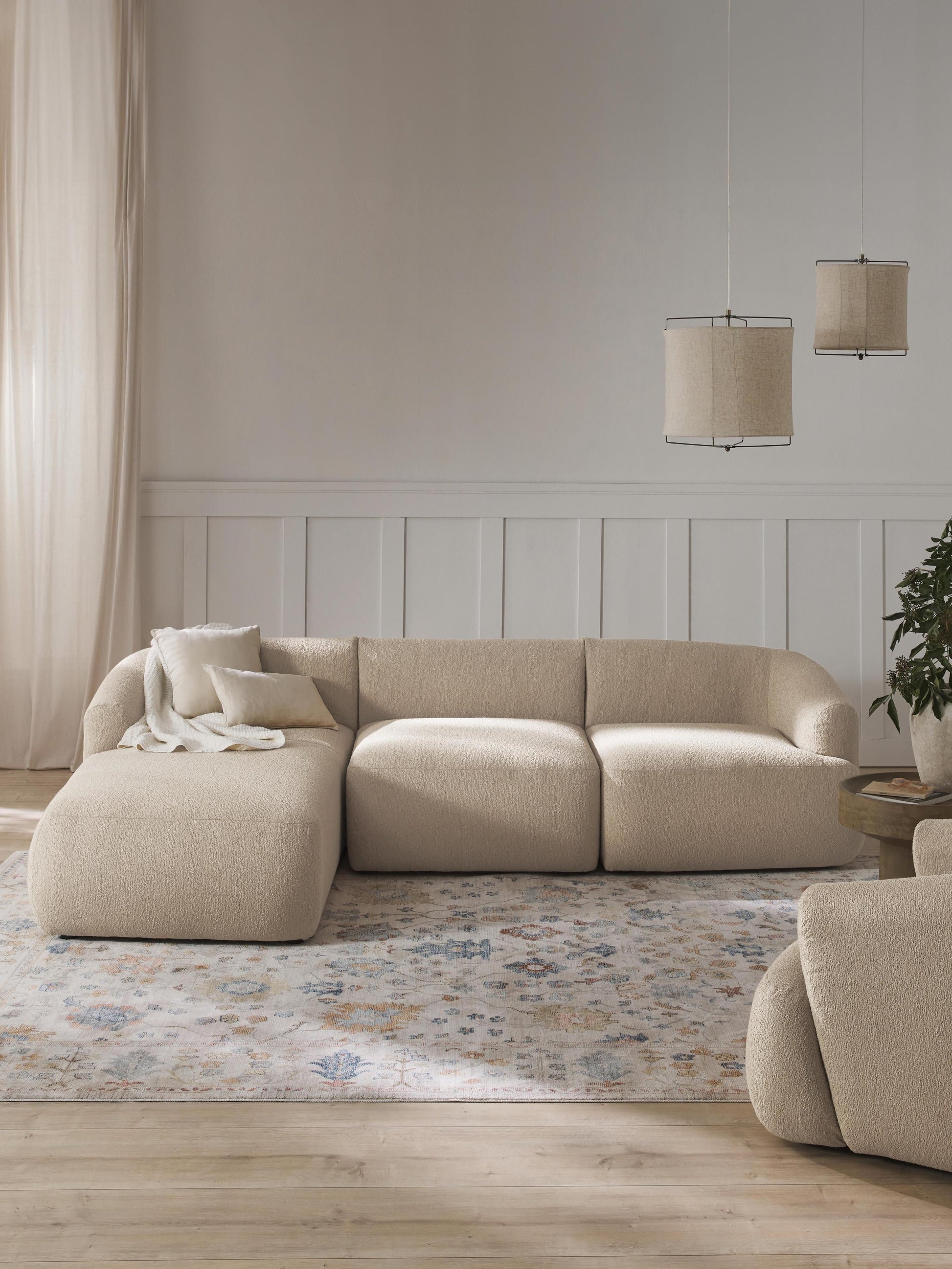 Sofinne Modular Bouclé Corner Sofa (3-Seater)