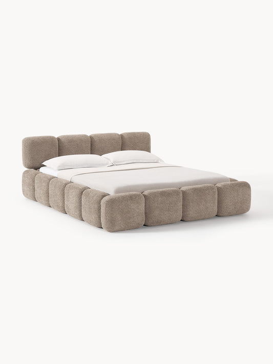 Taylira Upholstered Bed in Teddy Bouclé