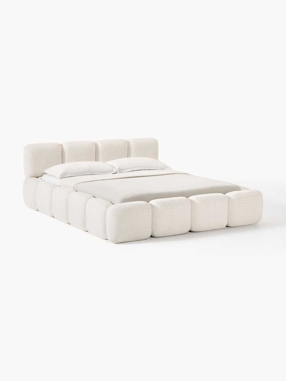 Taylira Upholstered Bed in Teddy Bouclé