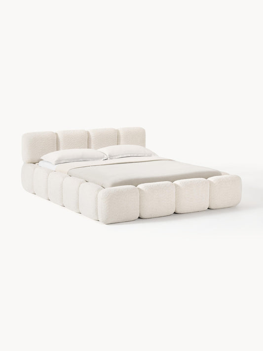 Taylira Upholstered Bed in Teddy Bouclé