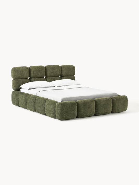 Taylira Upholstered Bed in Teddy Bouclé