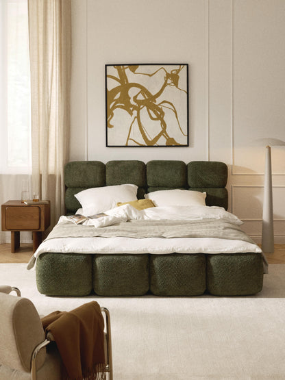 Taylira Upholstered Bed in Teddy Bouclé