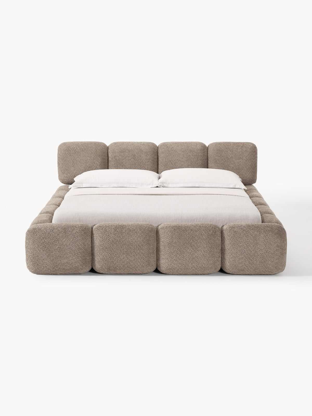 Taylira Upholstered Bed in Teddy Bouclé