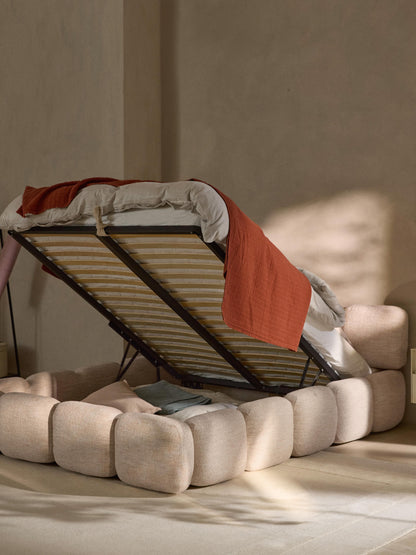 Taylira Upholstered Bouclé Bed with Storage