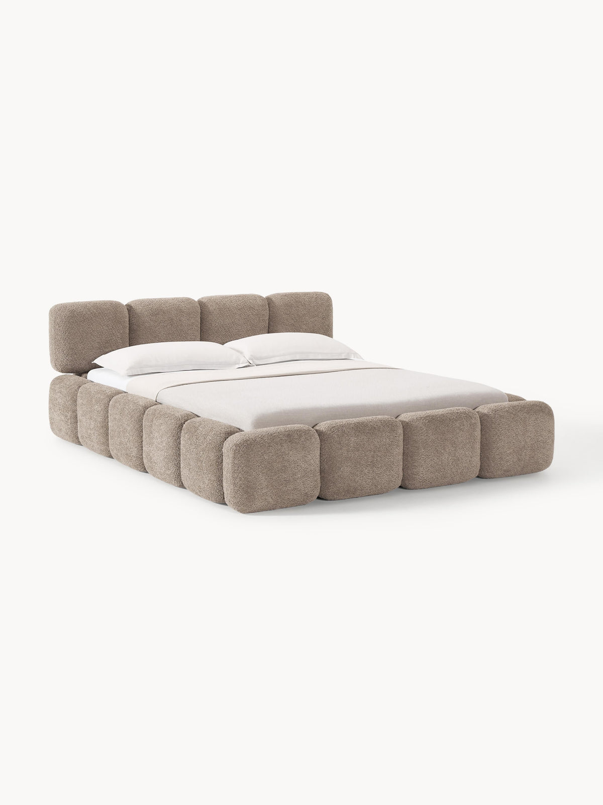 Taylira Upholstered Teddy Bouclé Bed with Storage
