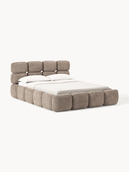 Taylira Upholstered Teddy Bouclé Bed with Storage