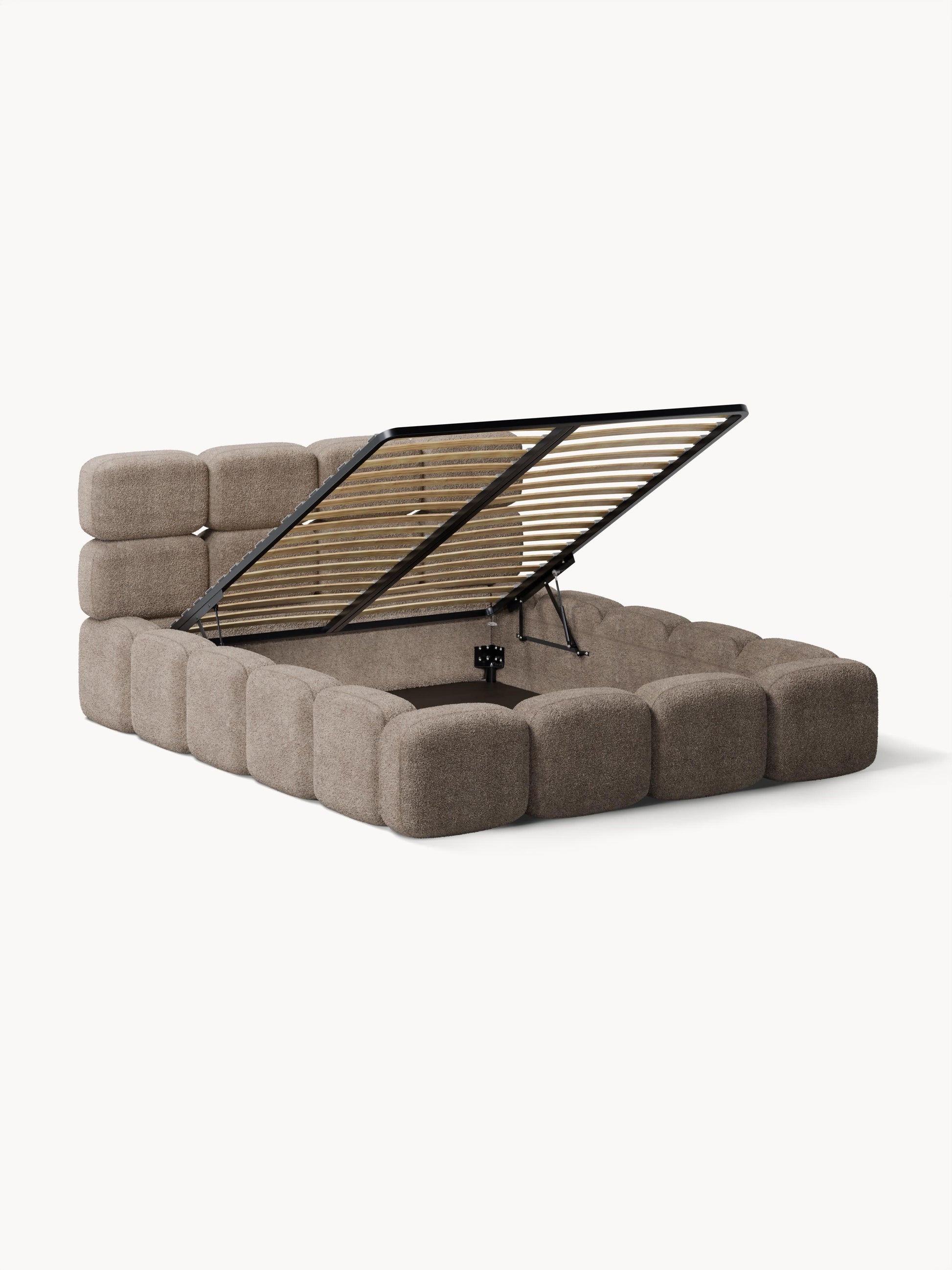 Taylira Upholstered Teddy Bouclé Bed with Storage