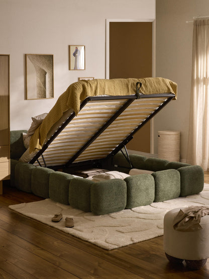 Taylira Upholstered Teddy Bouclé Bed with Storage