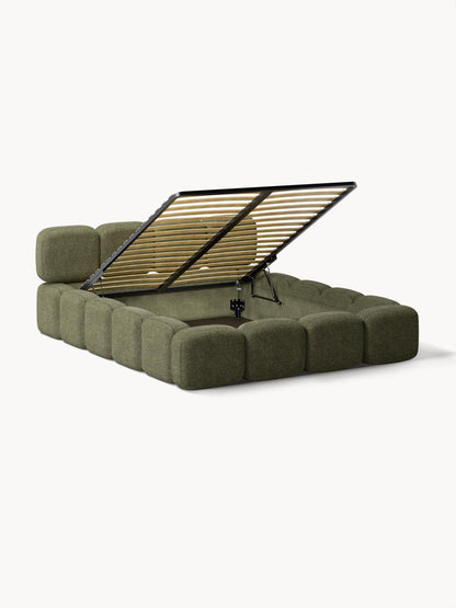 Taylira Upholstered Teddy Bouclé Bed with Storage