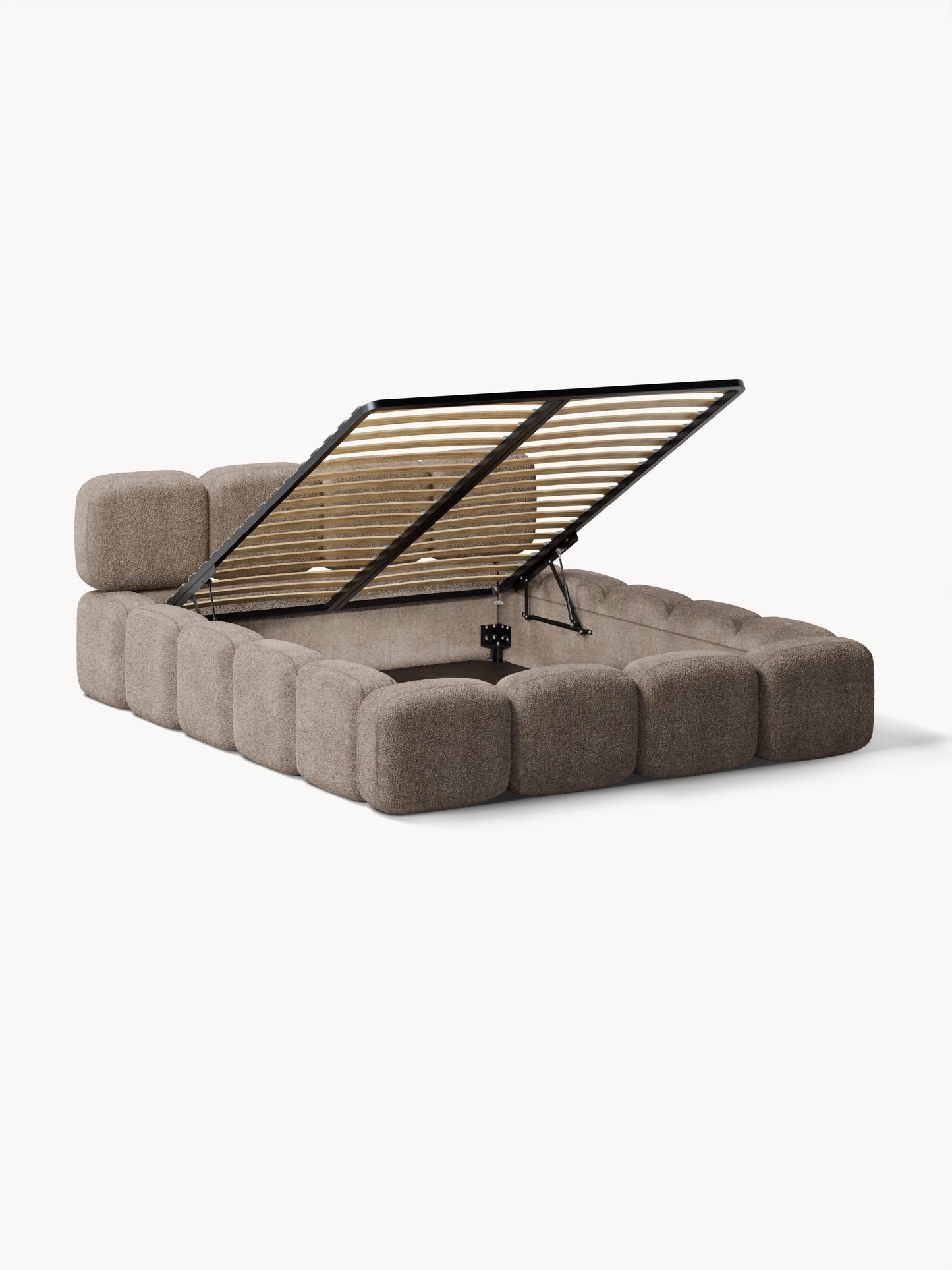Taylira Upholstered Teddy Bouclé Bed with Storage