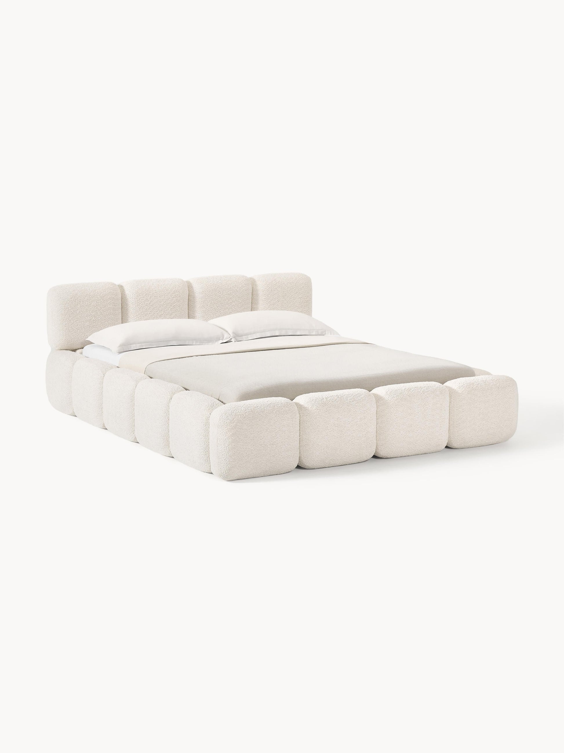 Taylira Upholstered Teddy Bouclé Bed with Storage