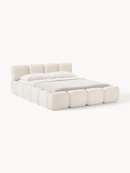 Taylira Upholstered Teddy Bouclé Bed with Storage