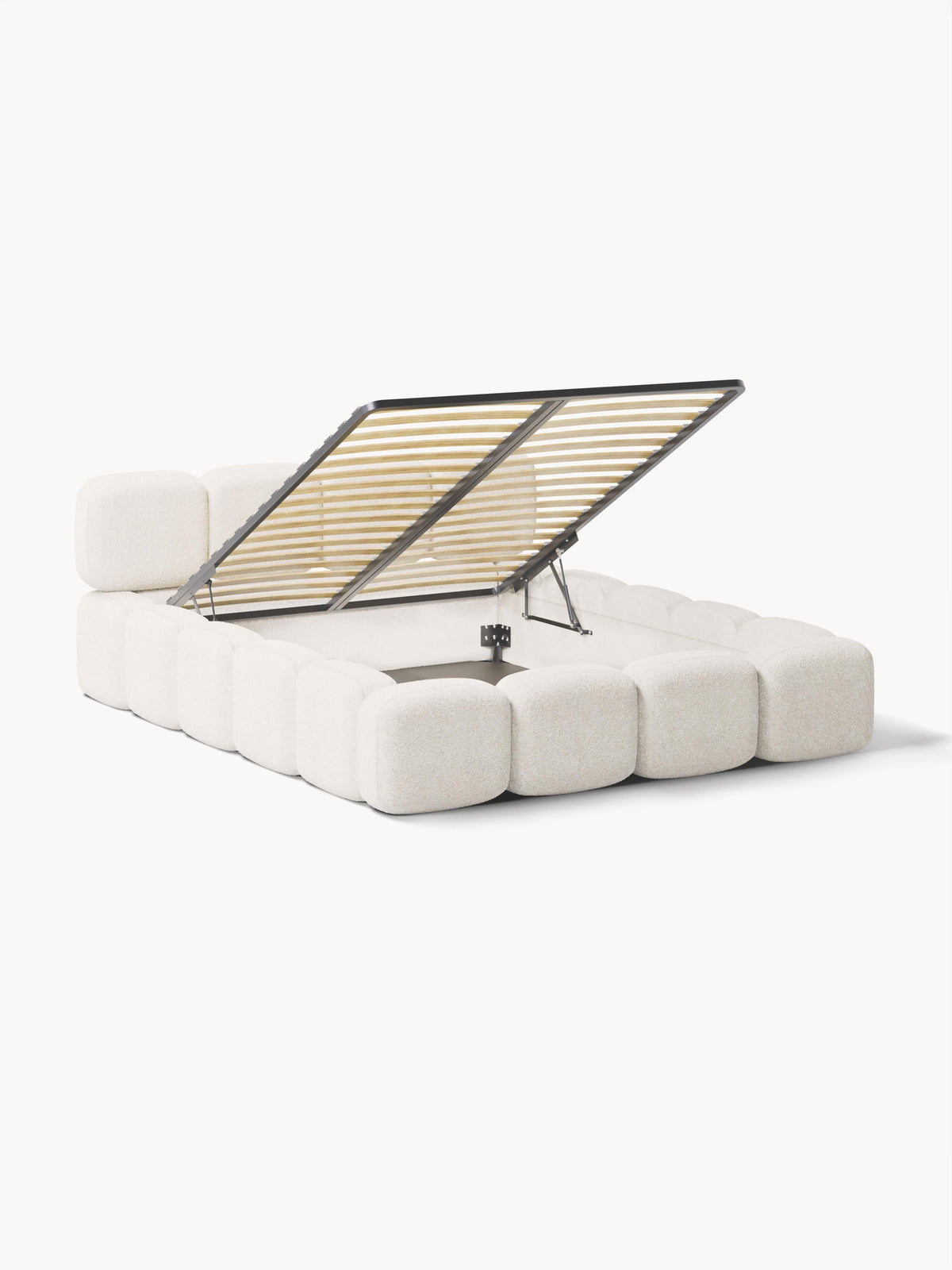 Taylira Upholstered Teddy Bouclé Bed with Storage