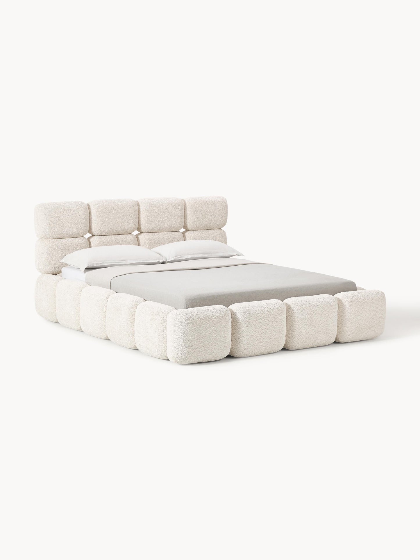 Taylira Upholstered Teddy Bouclé Bed with Storage