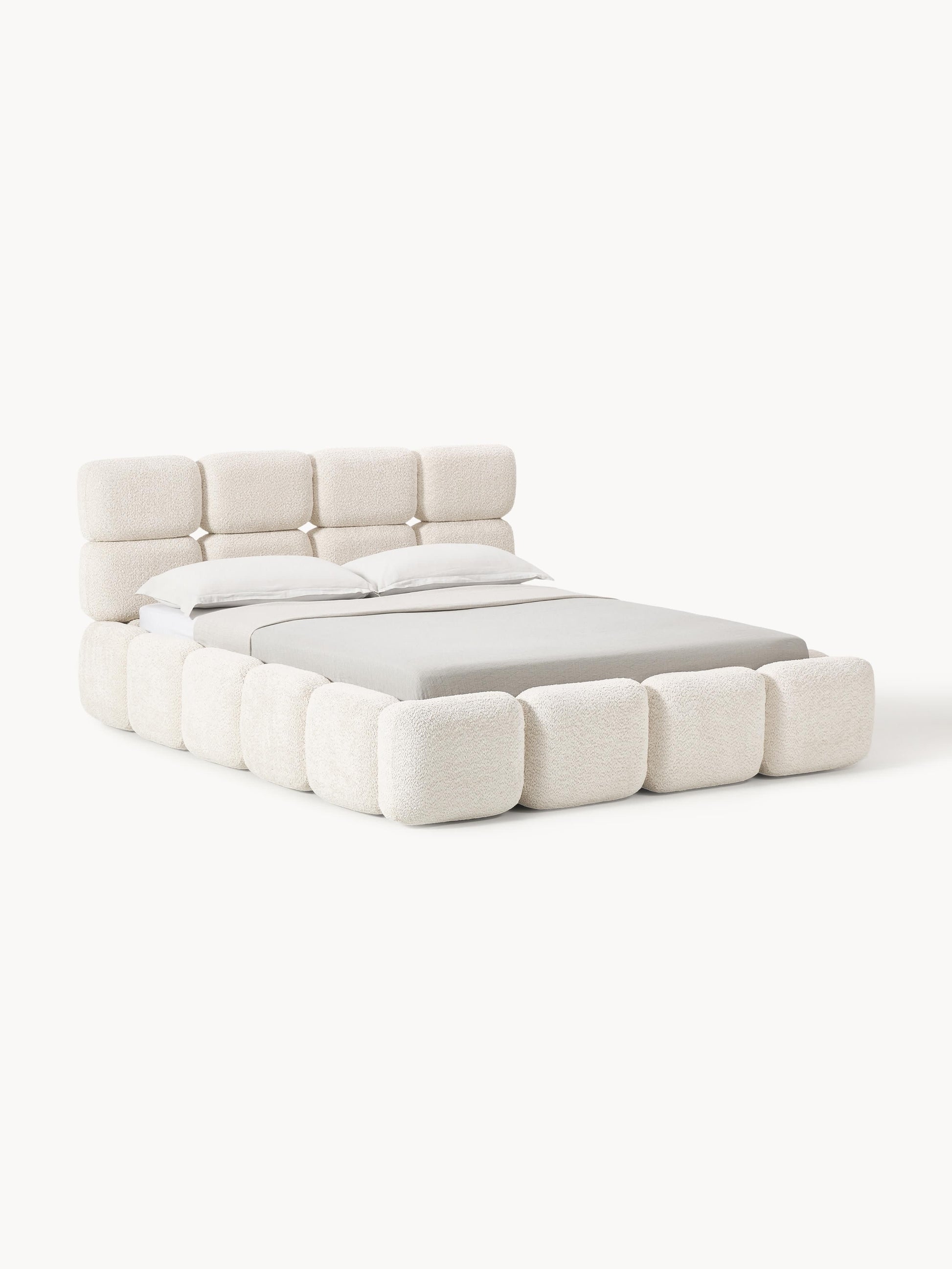 Taylira Upholstered Teddy Bouclé Bed with Storage
