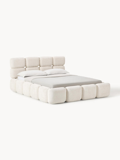 Taylira Upholstered Teddy Bouclé Bed with Storage