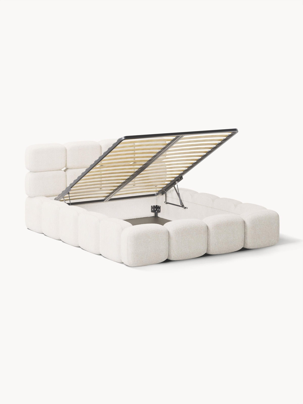 Taylira Upholstered Teddy Bouclé Bed with Storage