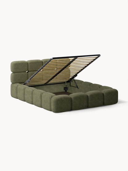 Taylira Upholstered Teddy Bouclé Bed with Storage
