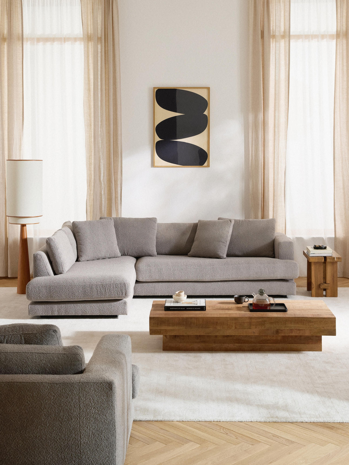 Trivella Corner Sofa in Bouclé