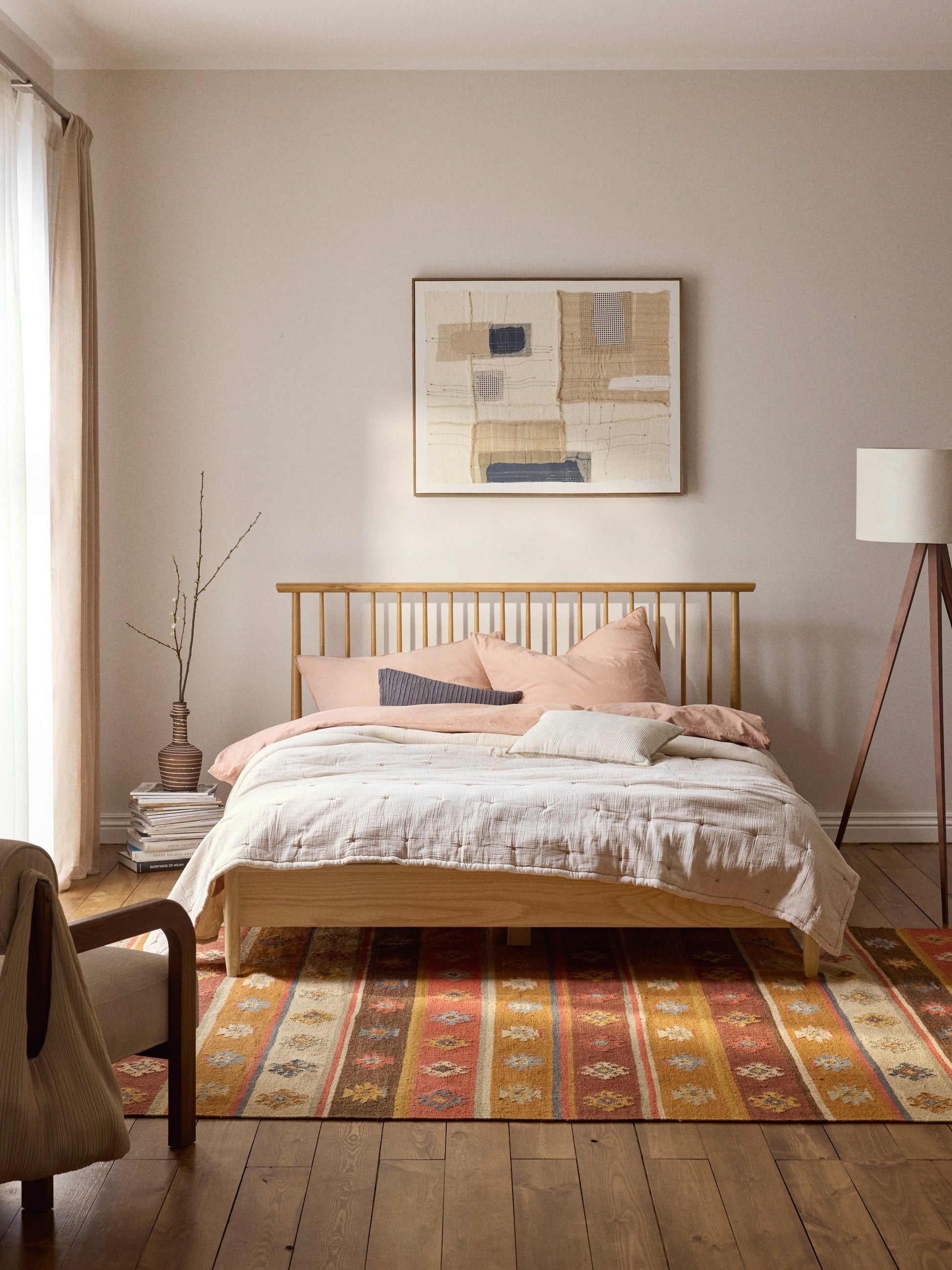 Windara Wooden Bed with Pine Headboard