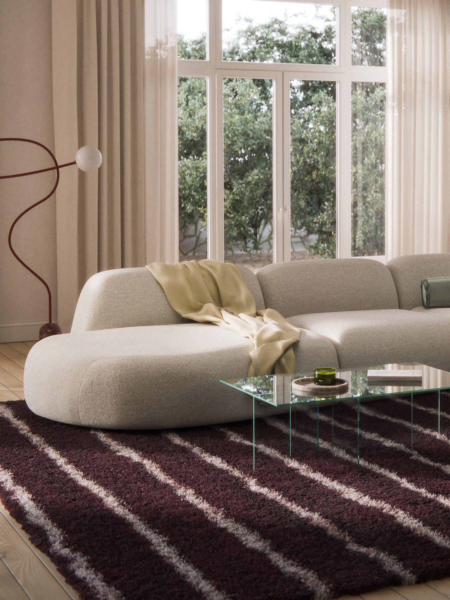 Wolena Chaise Module in Bouclé