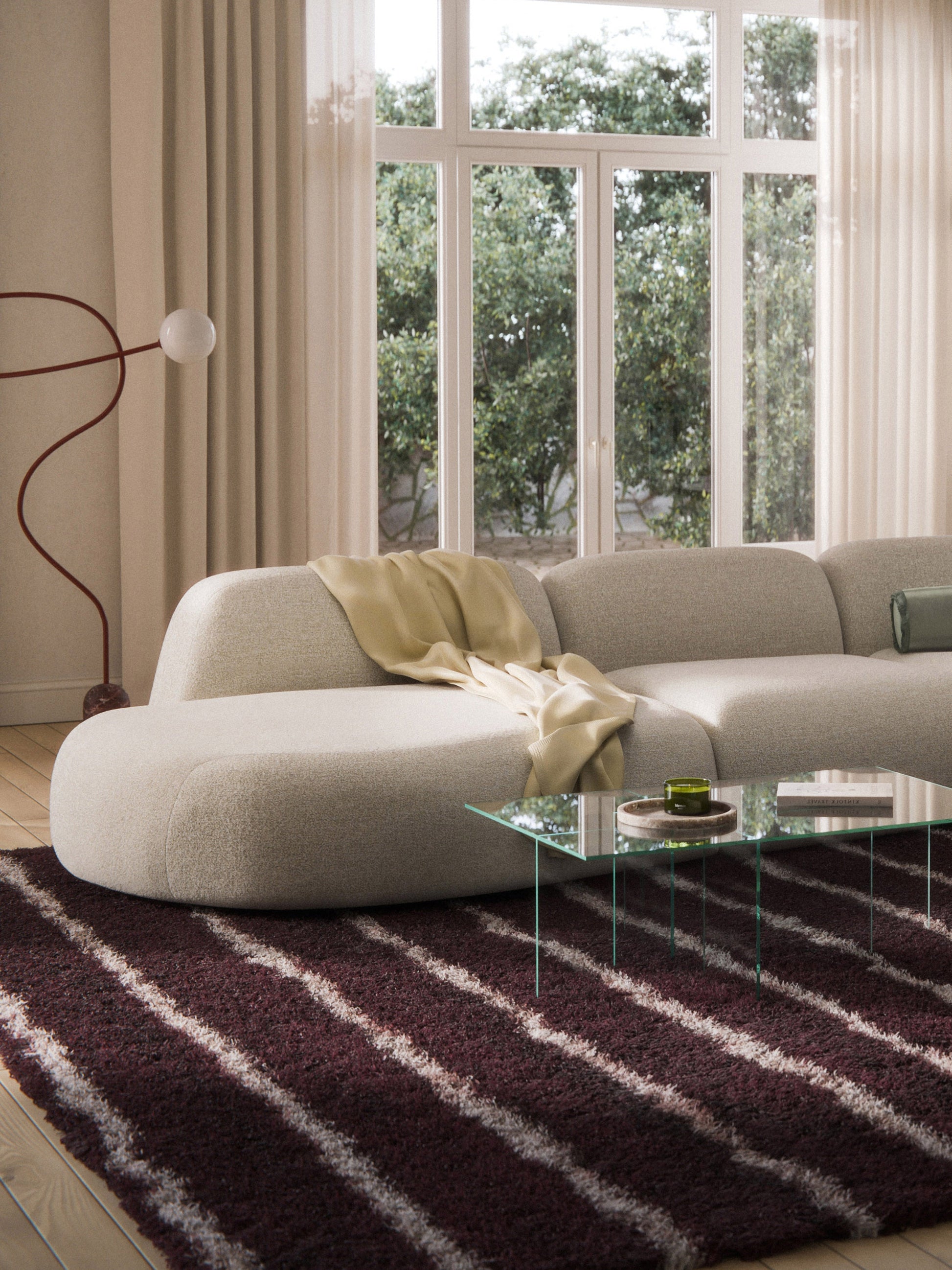 Wolena Chaise Module in Bouclé
