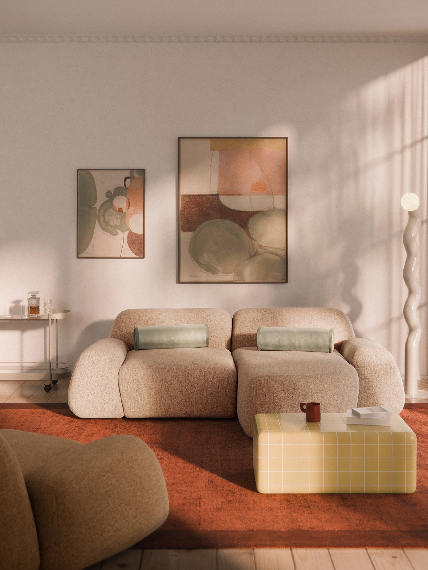 Wolena Modular Bouclé Corner Sofa (3-Seater)