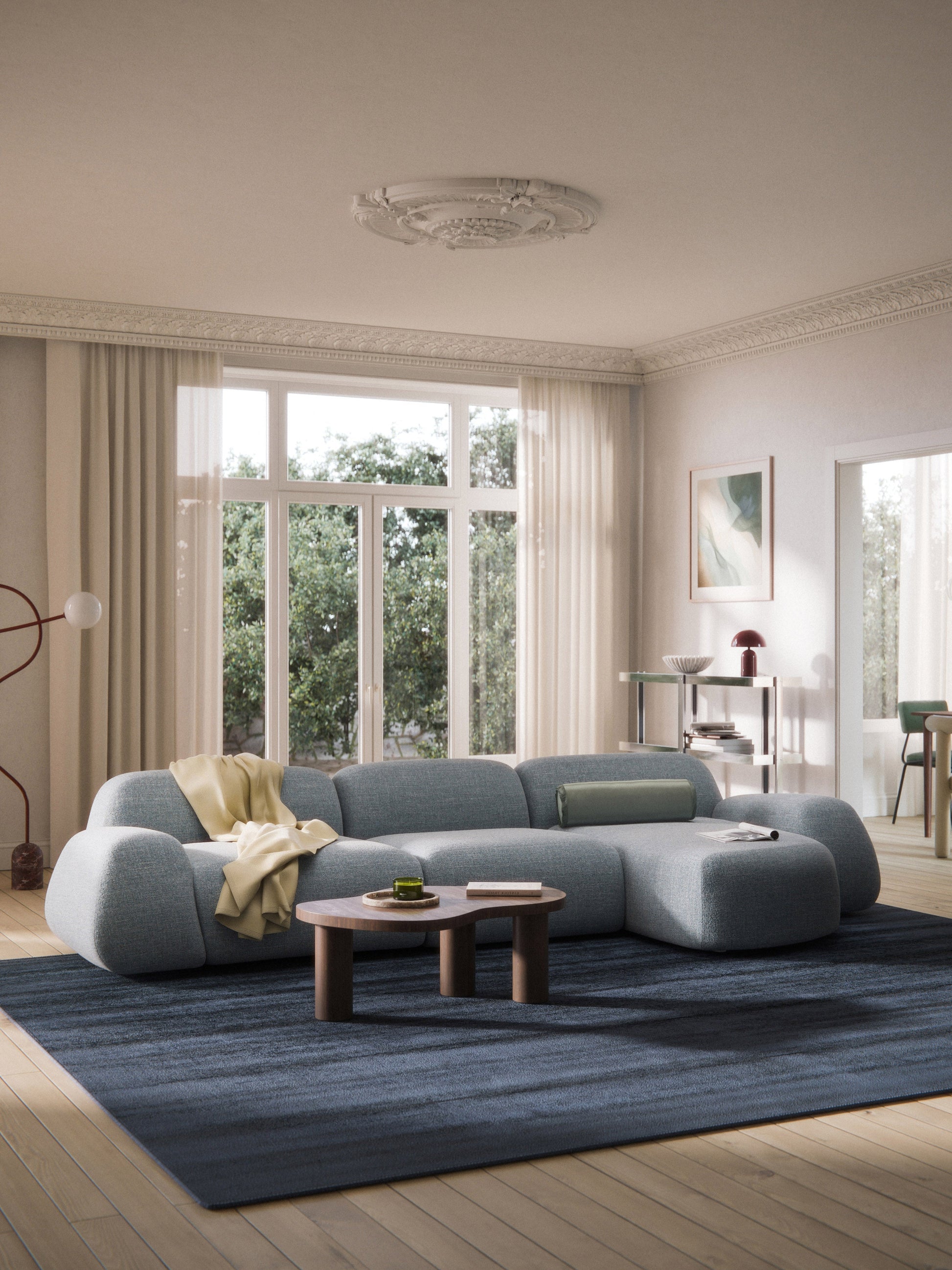 Wolena Modular Bouclé Corner Sofa (4-Seater)
