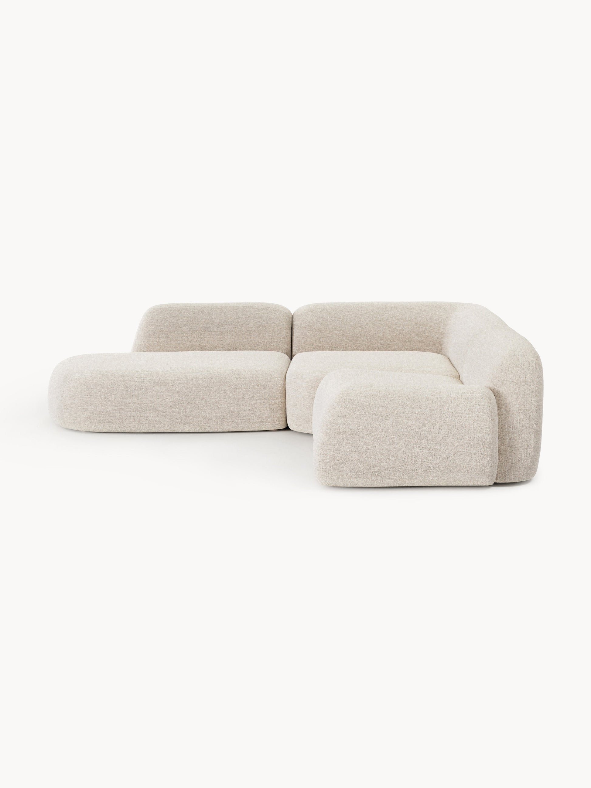 Wolena Modular Bouclé Corner Sofa with Chaise Longue (4-Seater)