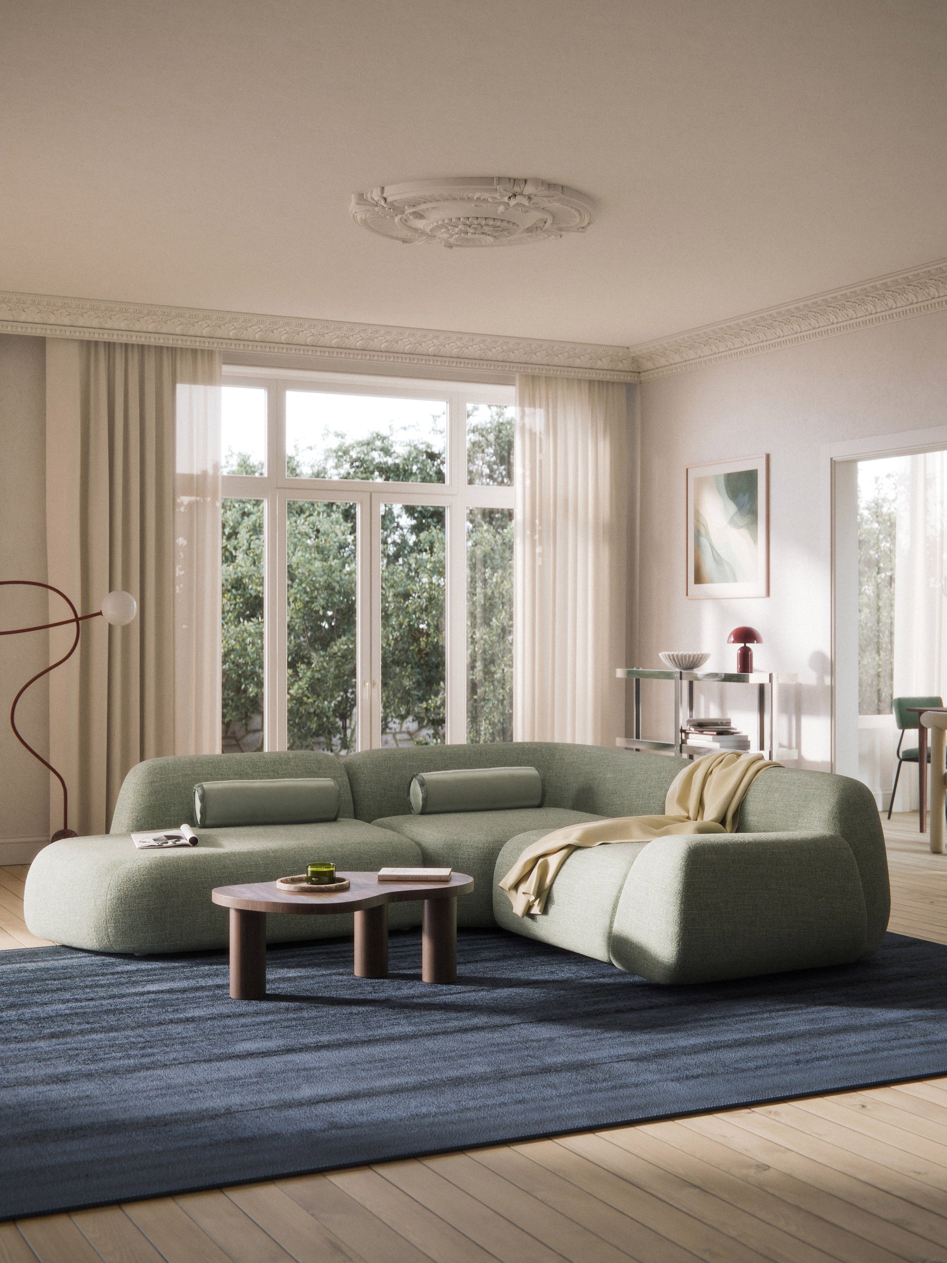 Wolena Modular Bouclé Corner Sofa with Chaise Longue (4-Seater)