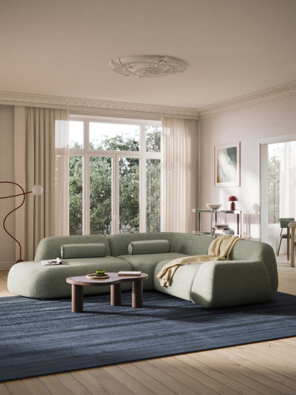 Wolena Modular Bouclé Corner Sofa with Chaise Longue (4-Seater)