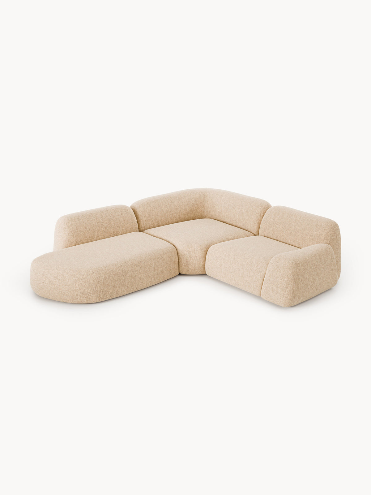 Wolena Modular Bouclé Corner Sofa with Chaise Longue (4-Seater)