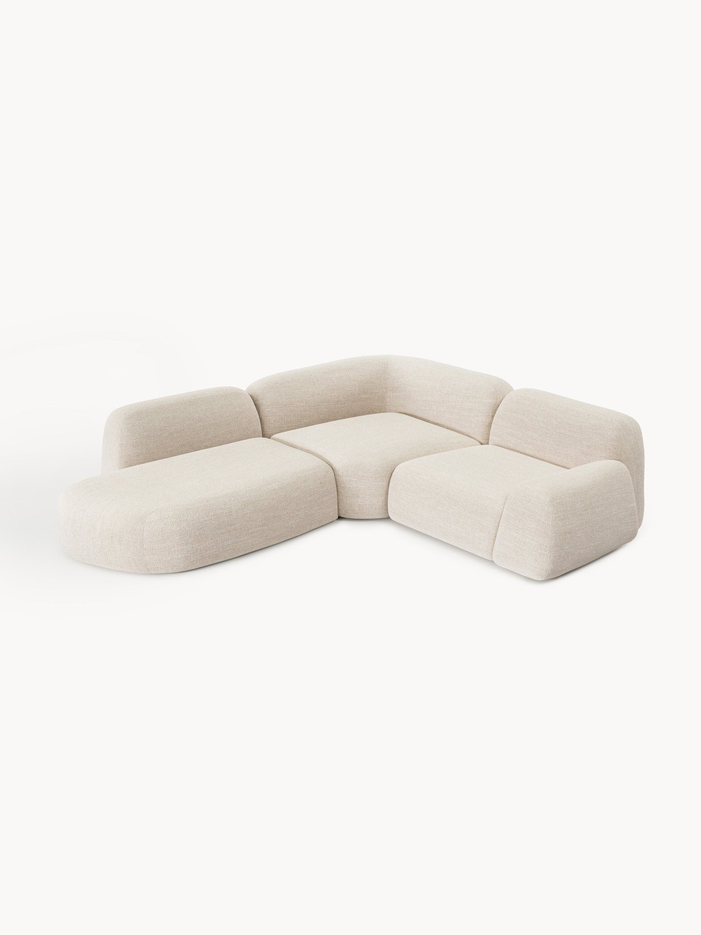 Wolena Modular Bouclé Corner Sofa with Chaise Longue (4-Seater)