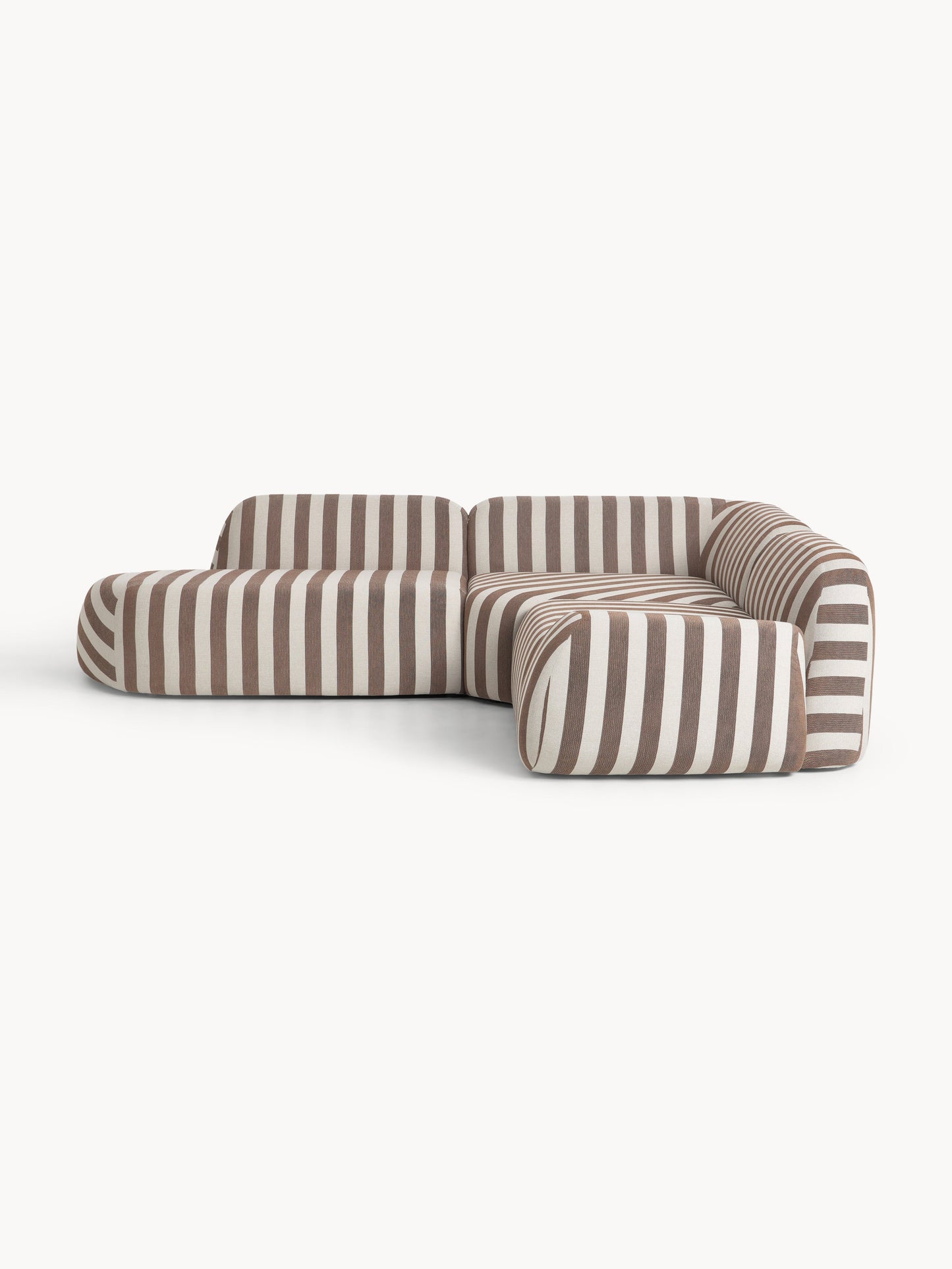 Wolena Modular Striped Corner Sofa (4-Seater) with Chaise Longue