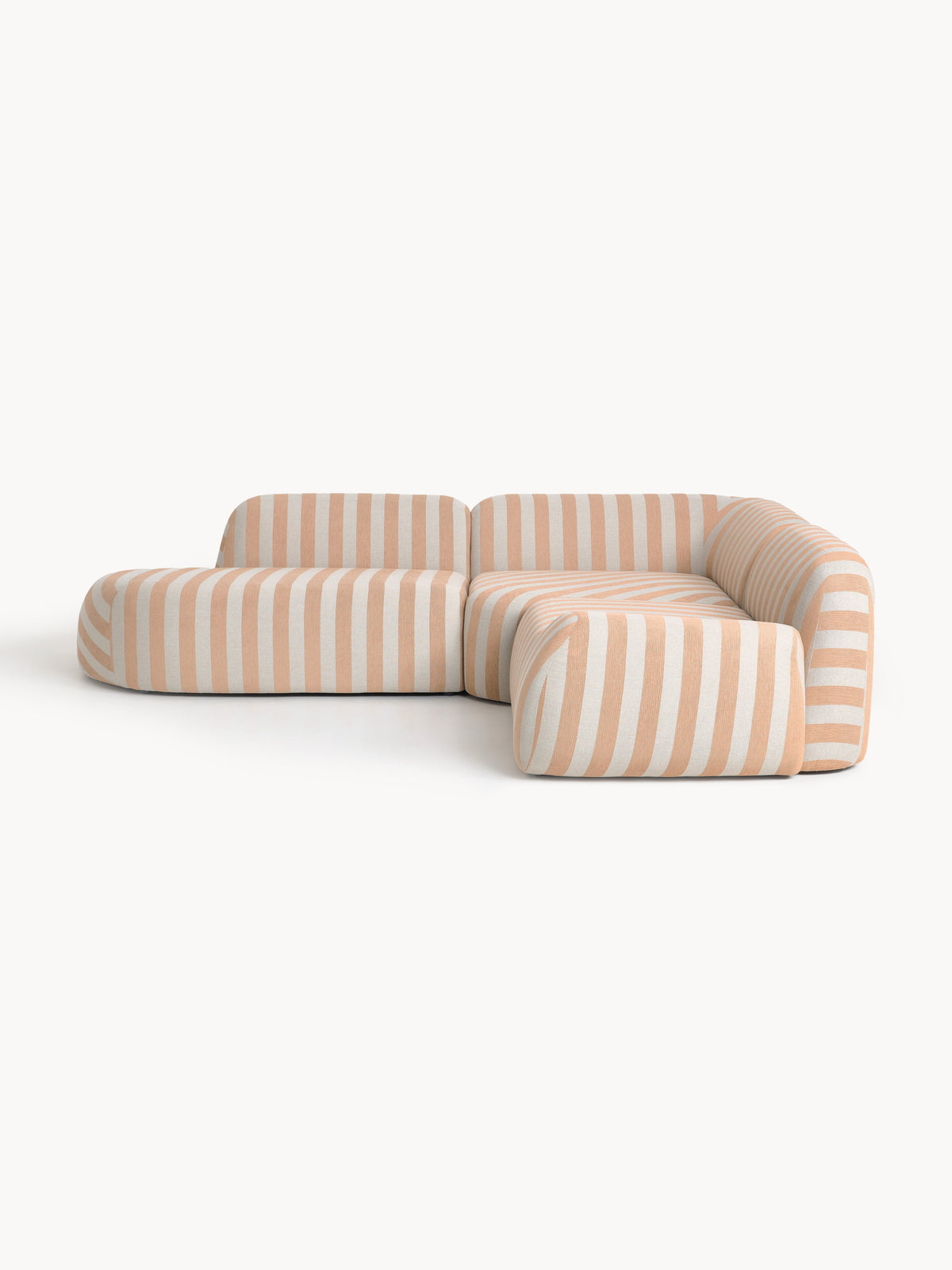 Wolena Modular Striped Corner Sofa (4-Seater) with Chaise Longue