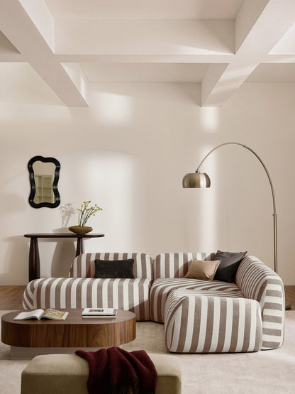 Wolena Modular Striped Corner Sofa (4-Seater) with Chaise Longue