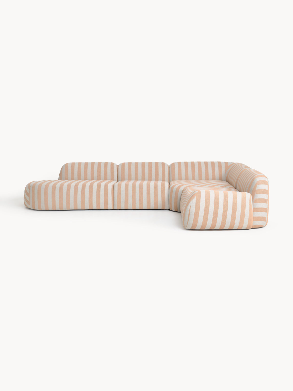Wolena Modular Striped XL Corner Sofa with Chaise Longue
