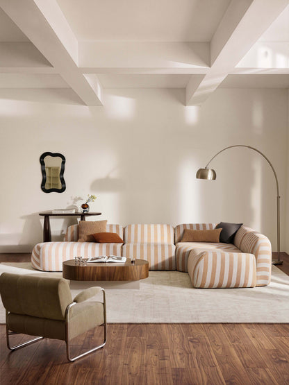 Wolena Modular Striped XL Corner Sofa with Chaise Longue