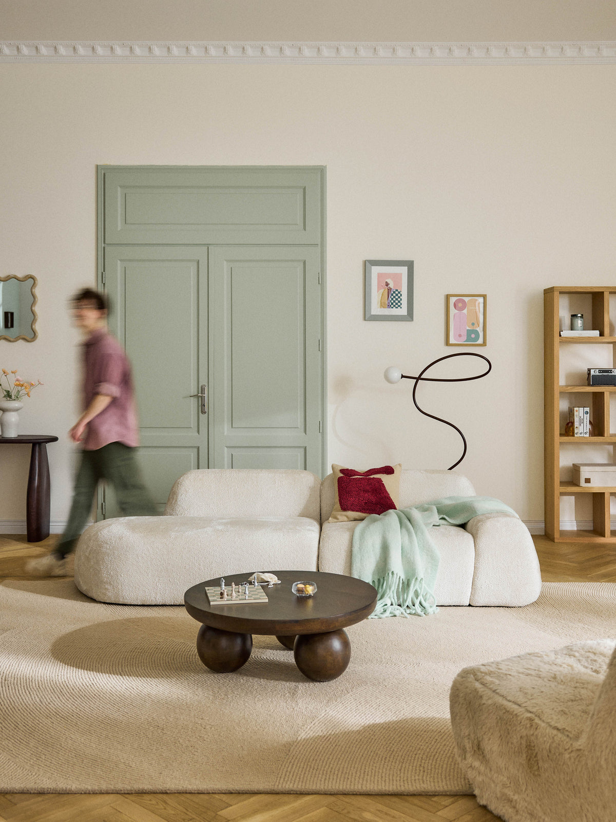 Wolena Modular Teddy Bouclé Chaise (3-Seater)