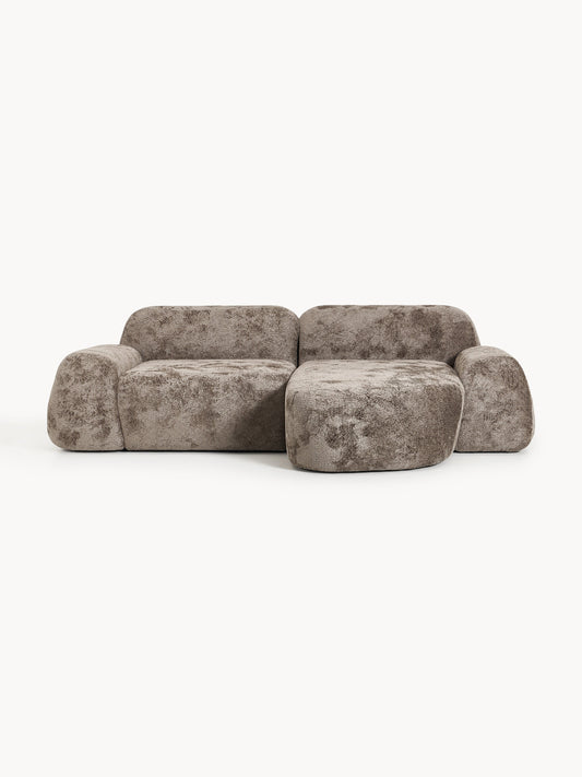Wolena Modular Teddy Bouclé Corner Sofa (3-Seater)
