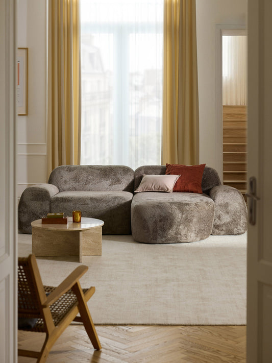 Wolena Modular Teddy Bouclé Corner Sofa (3-Seater)