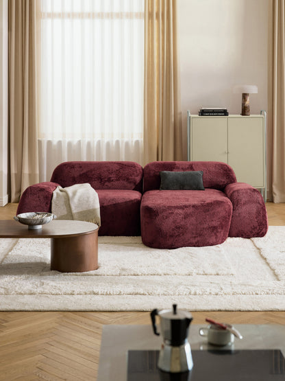 Wolena Modular Teddy Bouclé Corner Sofa (3-Seater)