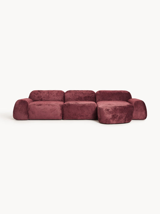 Wolena Modular Teddy Bouclé Corner Sofa (4-Seater)