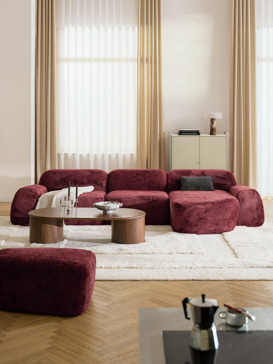 Wolena Modular Teddy Bouclé Corner Sofa (4-Seater)