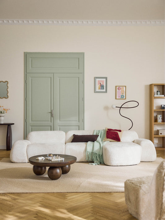 Wolena Modular Teddy Bouclé Corner Sofa (4-Seater)