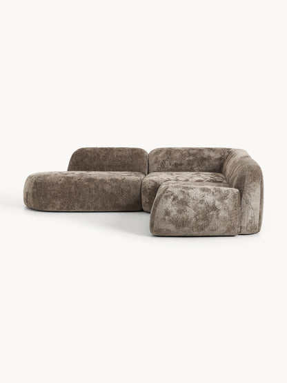 Wolena Modular Teddy Bouclé Corner Sofa with Chaise Longue (4-Seater)