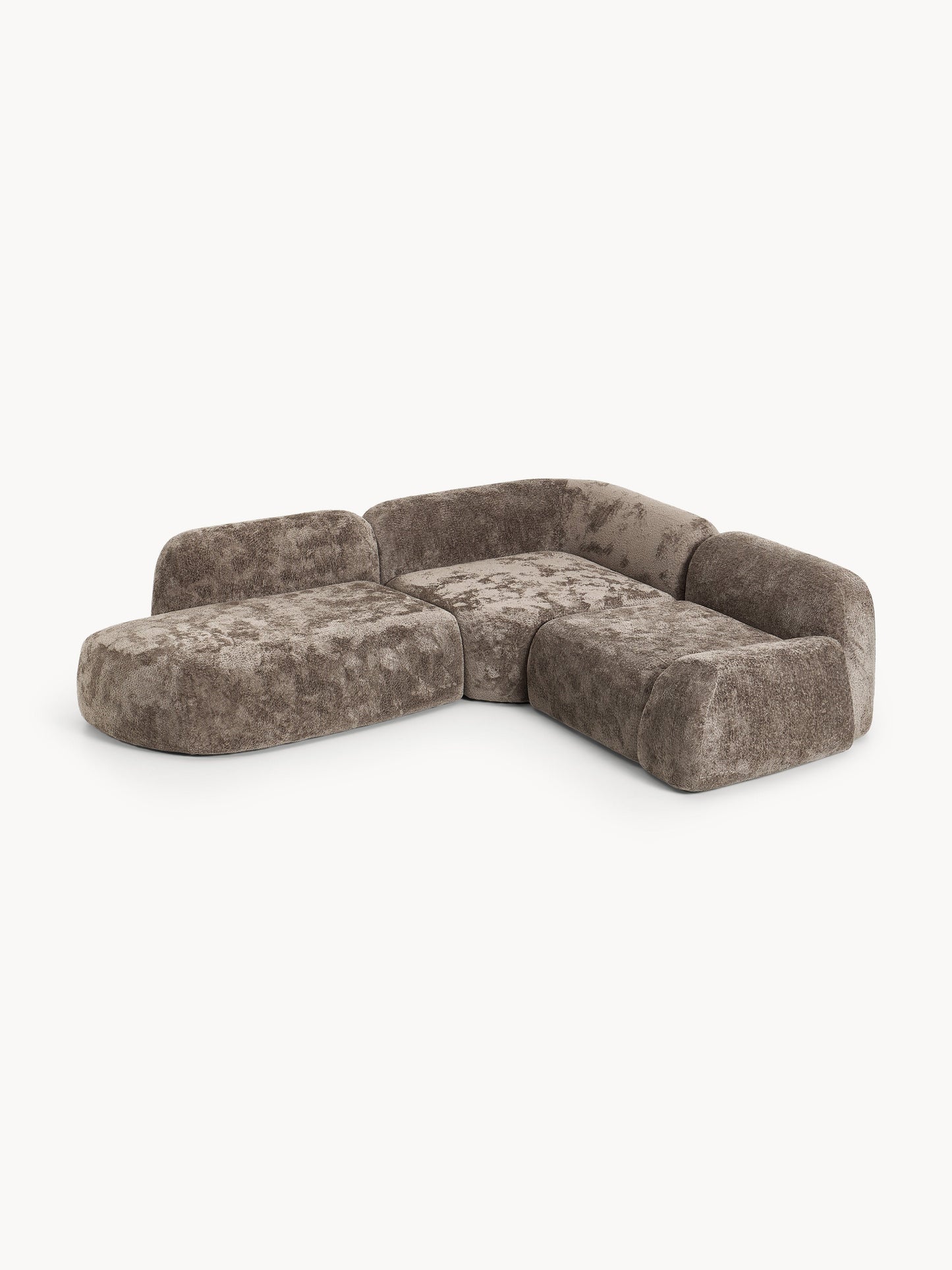 Wolena Modular Teddy Bouclé Corner Sofa with Chaise Longue (4-Seater)